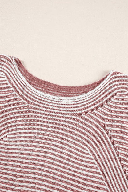 Stripe Ribbed Knit Boat Neck Sweater Shop Style & More | Fresh Looks, Everyday Deals & Free Shipping