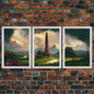 The Dark Tower, 3 Piece Panoramic Art, High Fantasy Concept Art, 3 Piece Wall Art, Ready To Hang Canvas Print NuevArt
