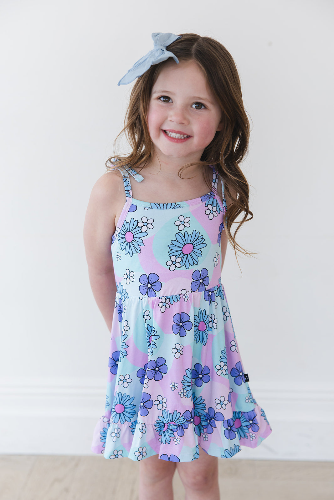Blake - Twirl Mini Dress Blush Lotus