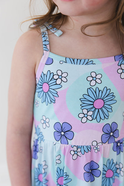 Blake - Twirl Mini Dress Blush Lotus