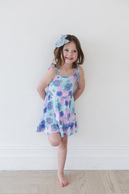 Blake - Twirl Mini Dress Blush Lotus