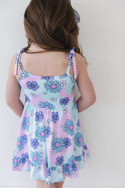 Blake - Twirl Mini Dress Blush Lotus