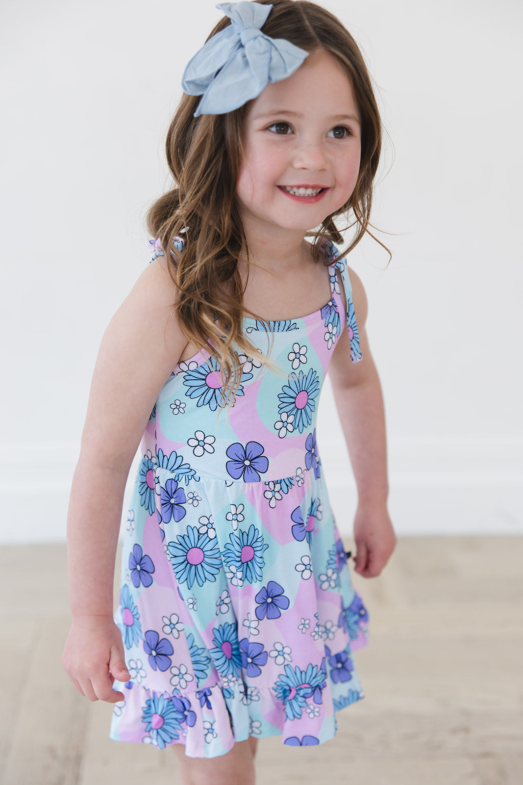 Blake - Twirl Mini Dress Blush Lotus
