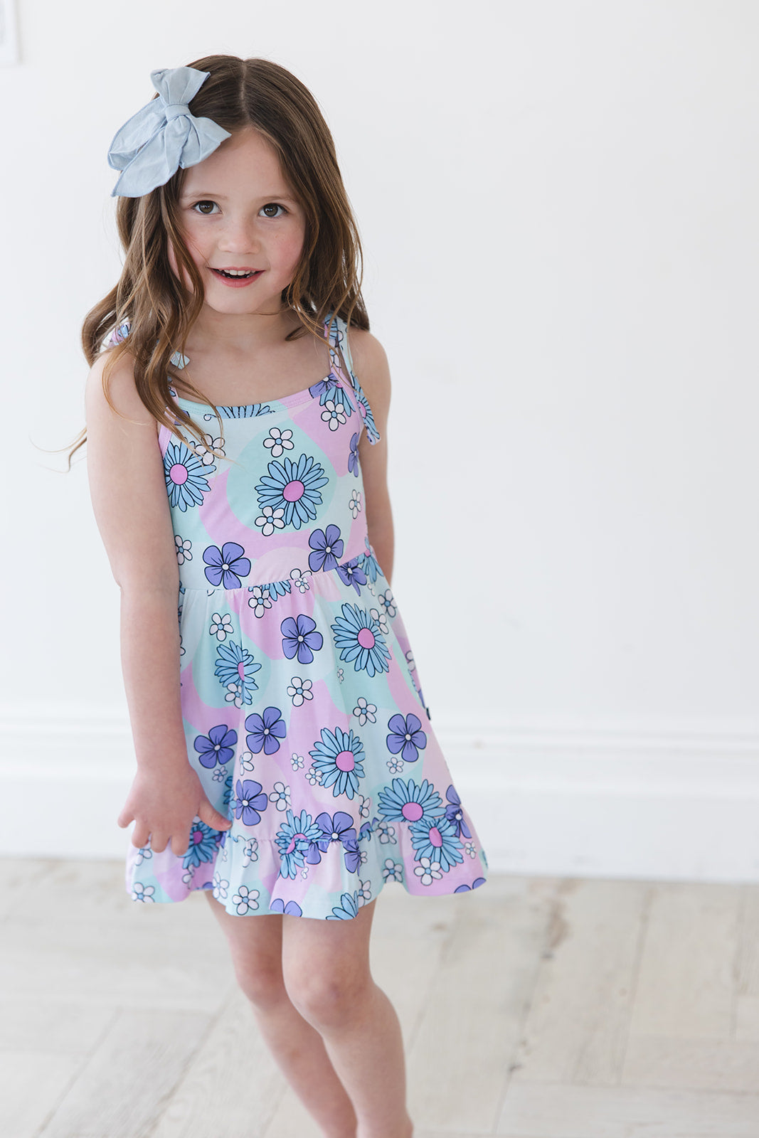 Blake - Twirl Mini Dress Blush Lotus