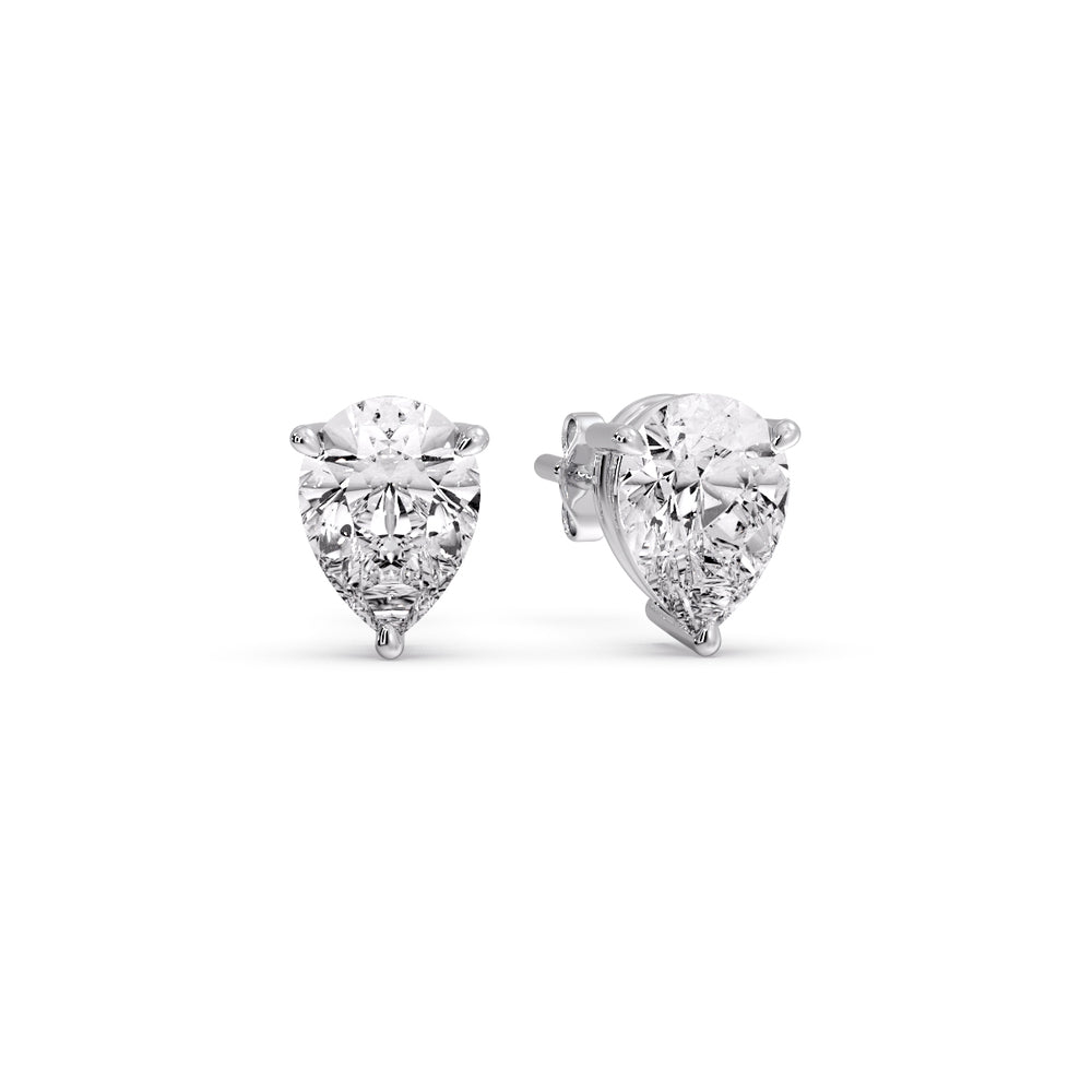 Diamond Pear Cut 3 Prong Earring Fascinating Diamonds