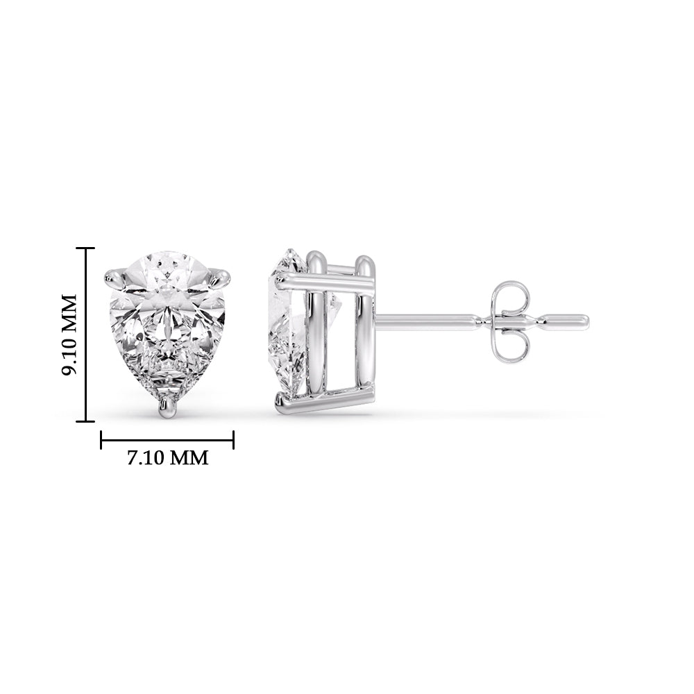 Diamond Pear Cut 3 Prong Earring Fascinating Diamonds