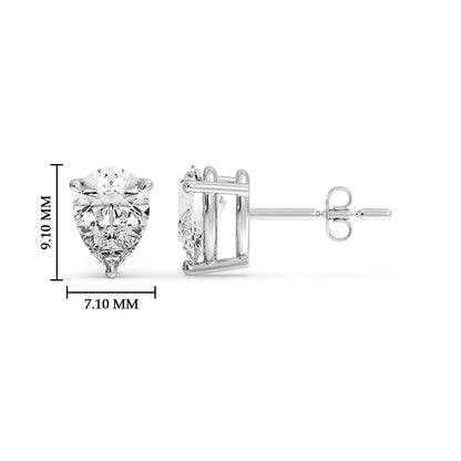 Diamond Pear Cut 3 Prong Earring Fascinating Diamonds