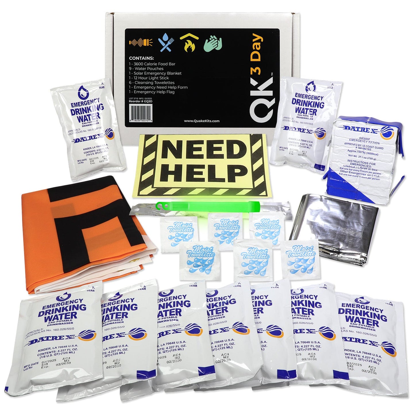 3 Day Quick Grab Kit | Quake Kits 72 Hour Bug Out Bag quakekits.com