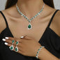 3-Piece Set: Elegant Bridal Jewelry Set - Rhinestone-Encrusted Earrings, Necklace & Bracelet Combo DailySale