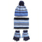 3-Piece Set: Winter Kids Knitted Warm Beanie Hat and Glove for 4-7 Years Old