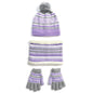 3-Piece Set: Winter Kids Knitted Warm Beanie Hat and Glove for 4-7 Years Old