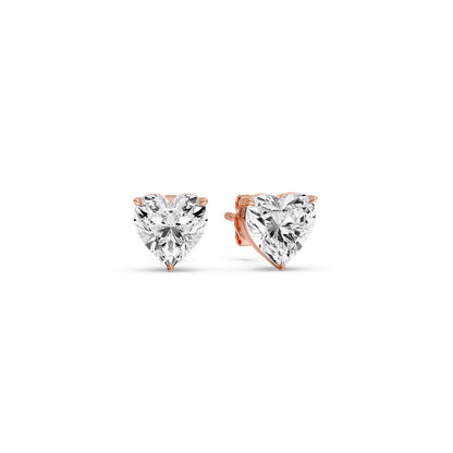 Heart Shaped 3 Prong Basket Stud Earring Fascinating Diamonds