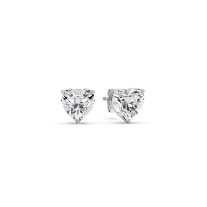 Heart Shaped 3 Prong Basket Stud Earring Fascinating Diamonds