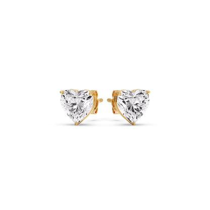 Heart Shaped 3 Prong Basket Stud Earring Fascinating Diamonds