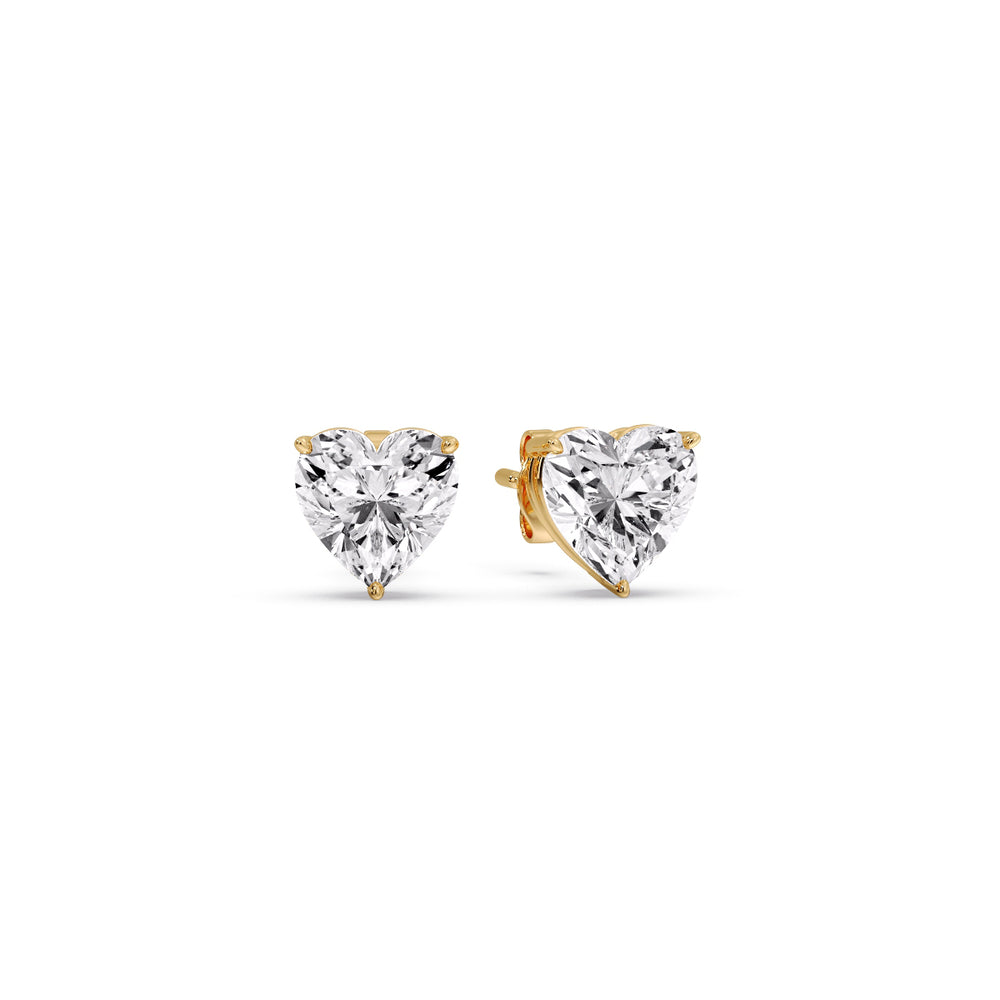 Heart Shaped 3 Prong Basket Stud Earring Fascinating Diamonds