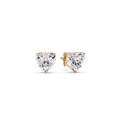 Heart Shaped 3 Prong Basket Stud Earring Fascinating Diamonds