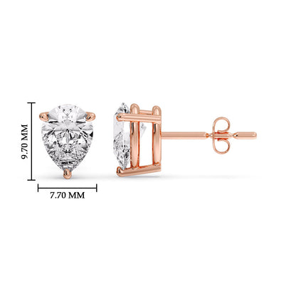 Diamond Pear Cut 3 Prong Earring Fascinating Diamonds