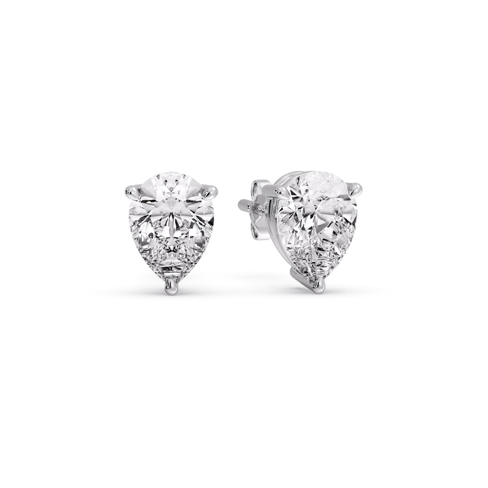 Diamond Pear Cut 3 Prong Earring Fascinating Diamonds