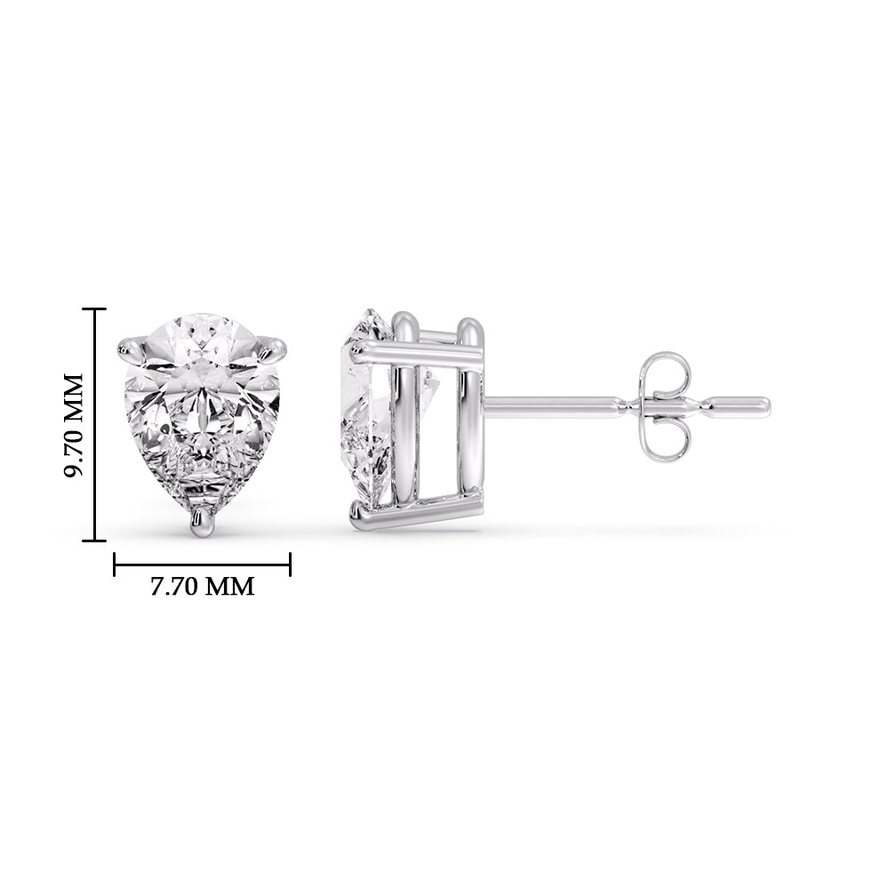 Diamond Pear Cut 3 Prong Earring Fascinating Diamonds