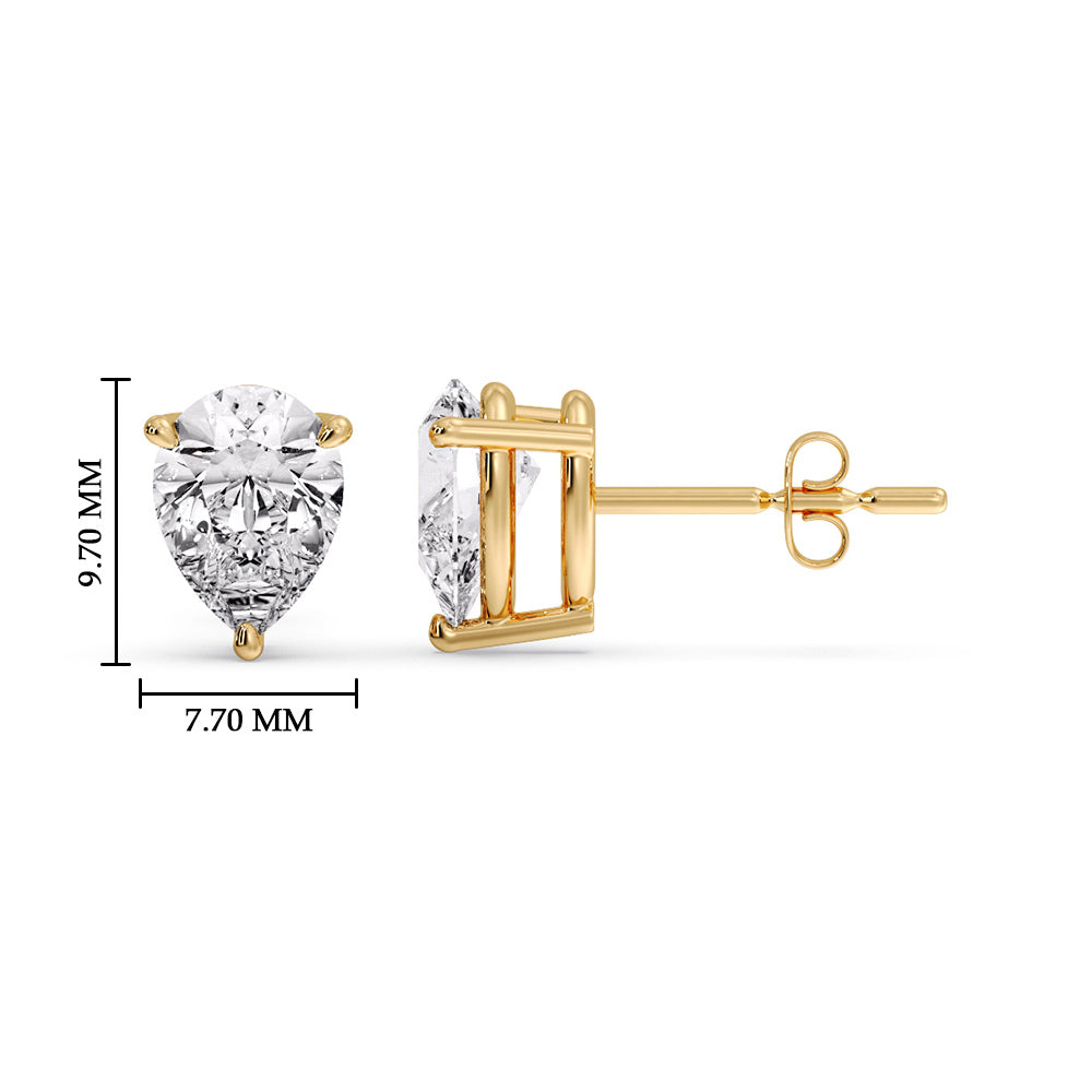 Diamond Pear Cut 3 Prong Earring Fascinating Diamonds