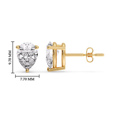 Diamond Pear Cut 3 Prong Earring Fascinating Diamonds