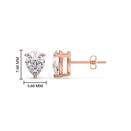 Diamond Pear Cut 3 Prong Earring Fascinating Diamonds