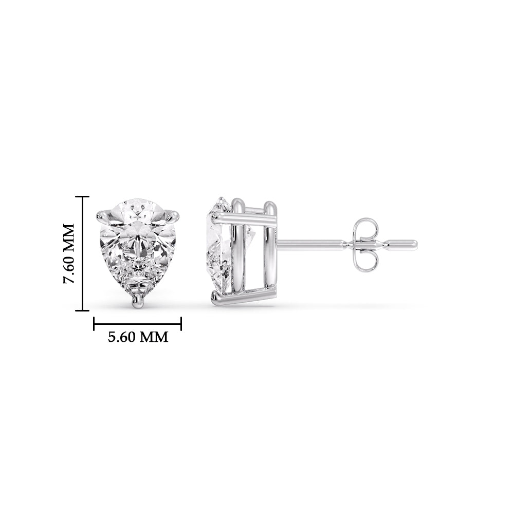 Diamond Pear Cut 3 Prong Earring Fascinating Diamonds