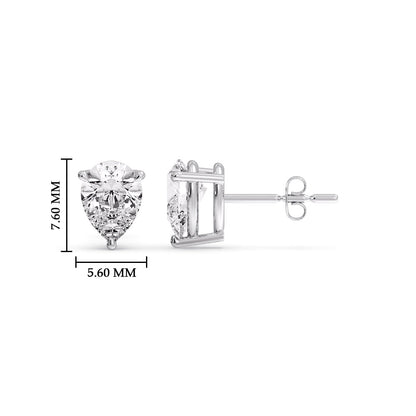 Diamond Pear Cut 3 Prong Earring Fascinating Diamonds
