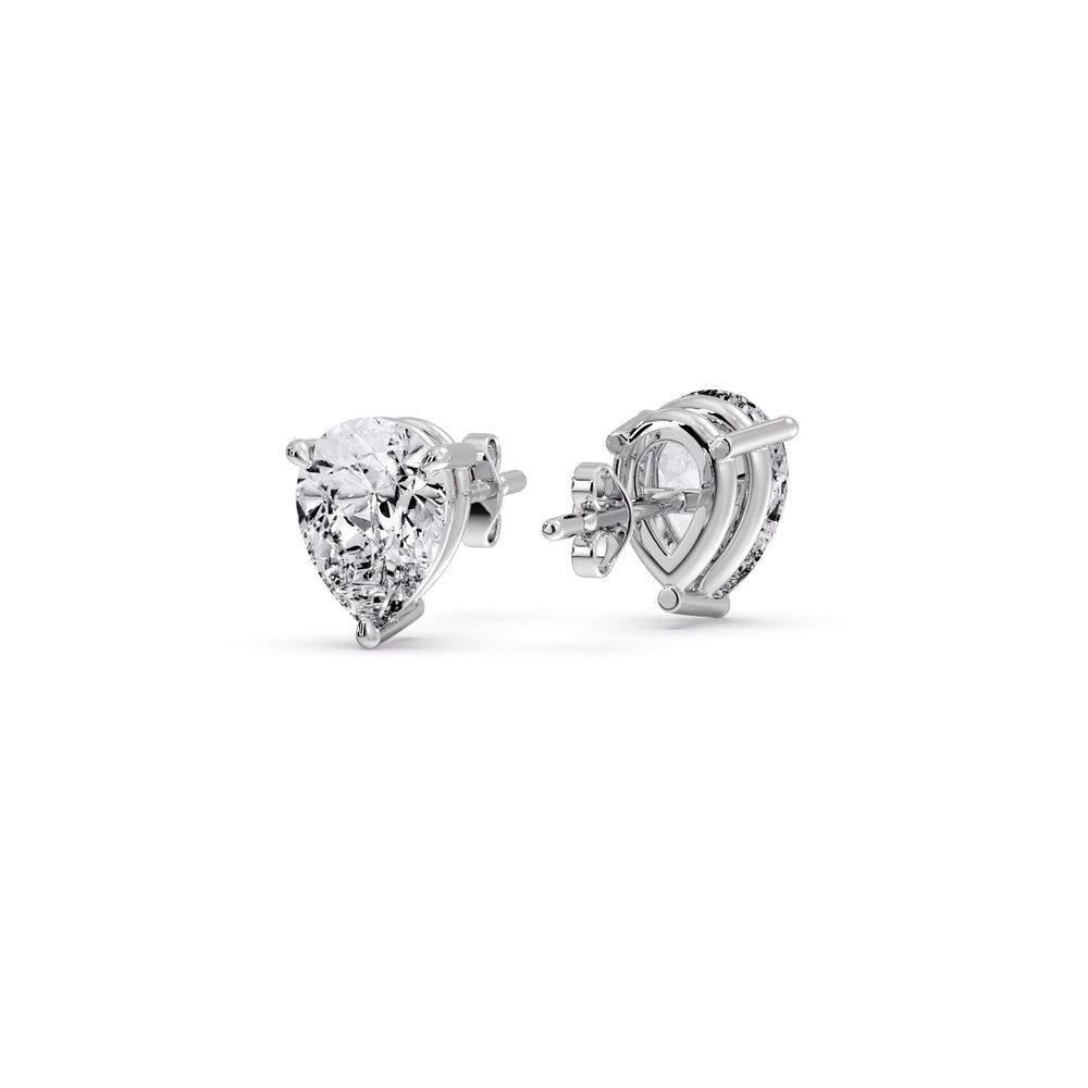 Diamond Pear Cut 3 Prong Earring Fascinating Diamonds
