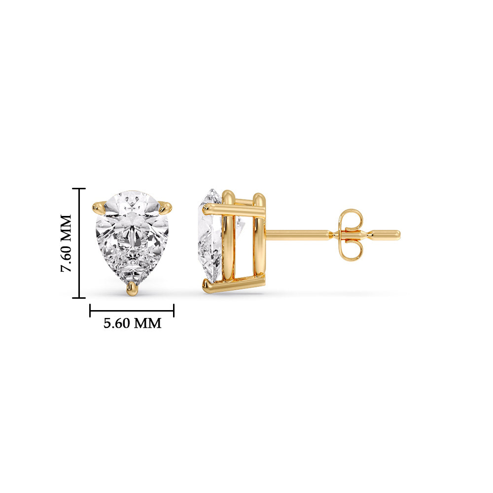 Diamond Pear Cut 3 Prong Earring Fascinating Diamonds