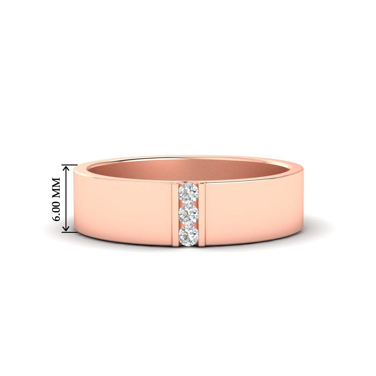 3 Stone Mens Flat Gemstone Band Fascinating Diamonds