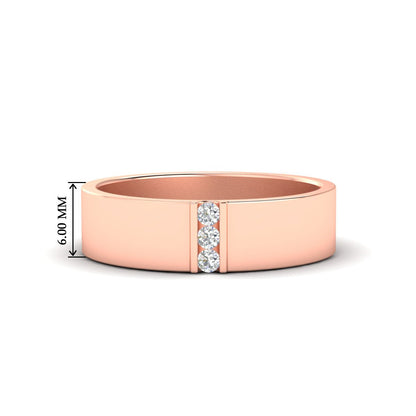 3 Stone Mens Flat Gemstone Band Fascinating Diamonds