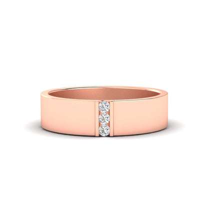 3 Stone Mens Flat Gemstone Band Fascinating Diamonds