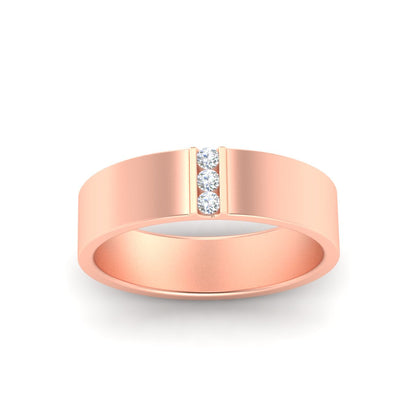 3 Stone Mens Flat Gemstone Band Fascinating Diamonds