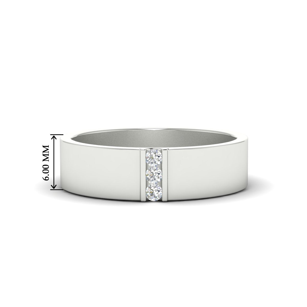 3 Stone Mens Flat Gemstone Band Fascinating Diamonds