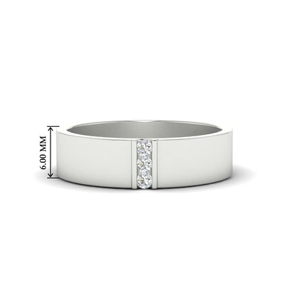 3 Stone Mens Flat Gemstone Band Fascinating Diamonds