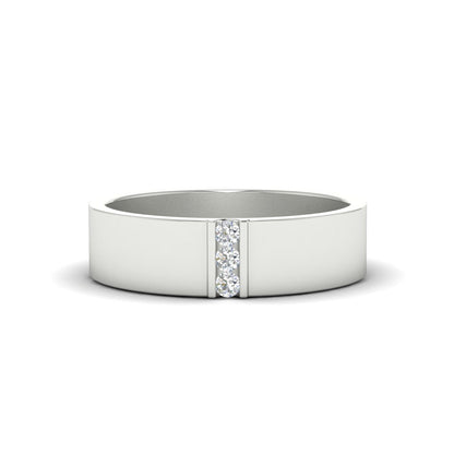 3 Stone Mens Flat Gemstone Band Fascinating Diamonds