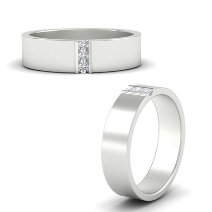 3 Stone Mens Flat Gemstone Band Fascinating Diamonds