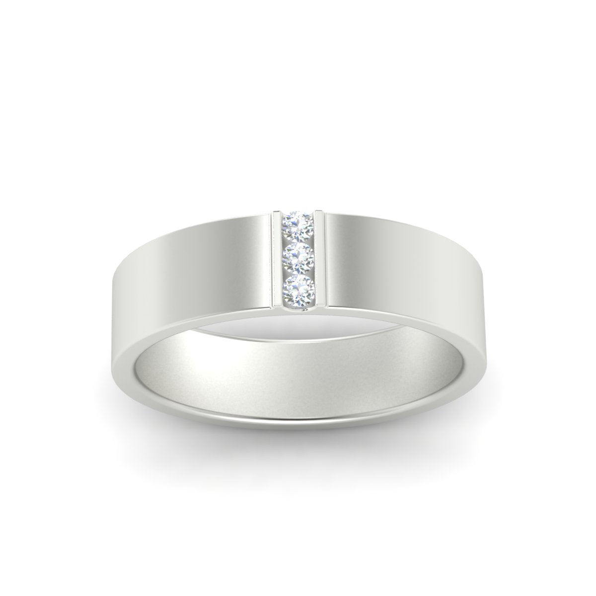 3 Stone Mens Flat Gemstone Band Fascinating Diamonds