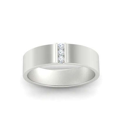 3 Stone Mens Flat Gemstone Band Fascinating Diamonds