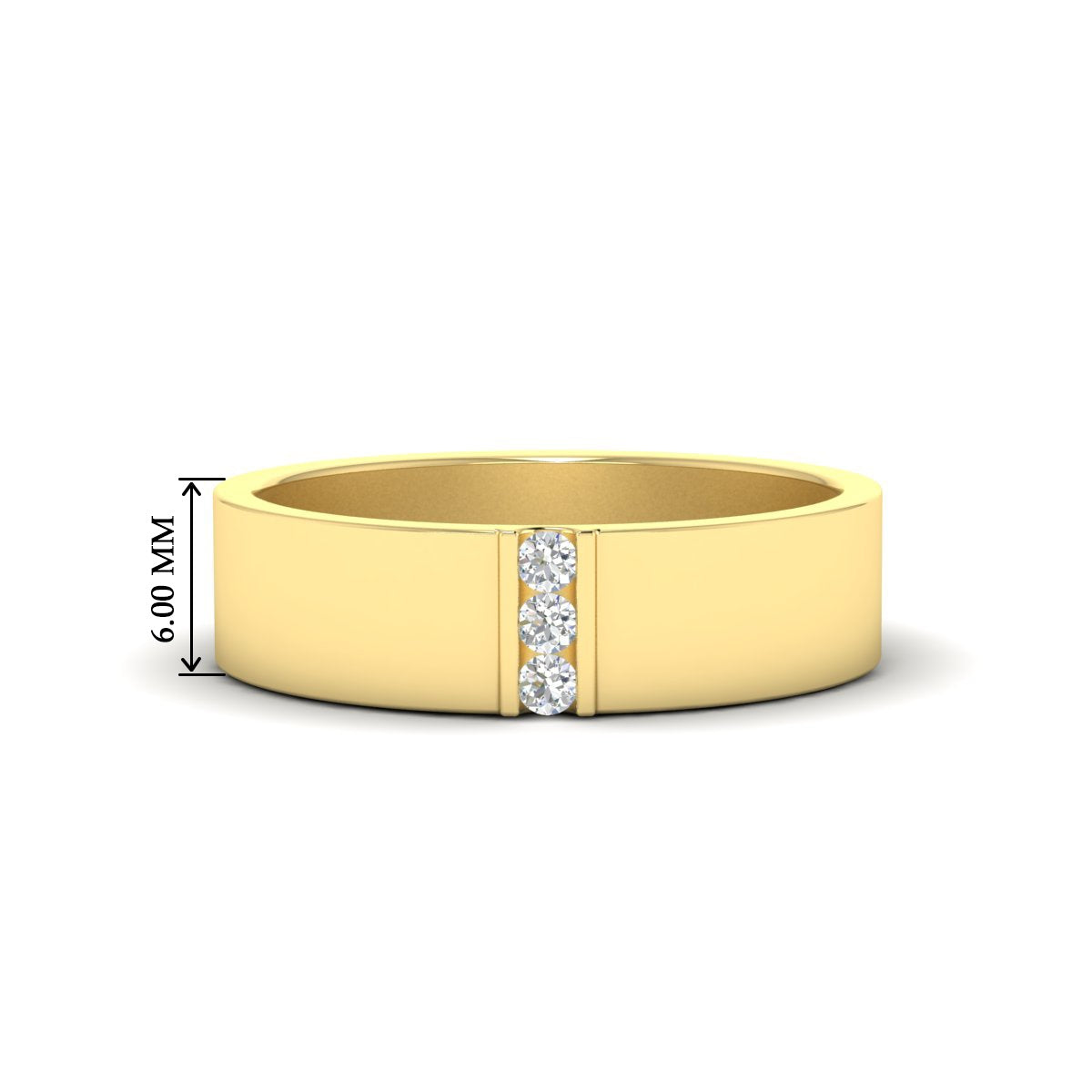 3 Stone Mens Flat Gemstone Band Fascinating Diamonds