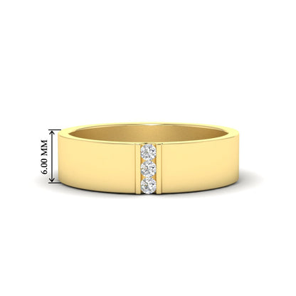 3 Stone Mens Flat Gemstone Band Fascinating Diamonds