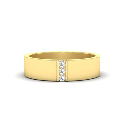 3 Stone Mens Flat Gemstone Band Fascinating Diamonds