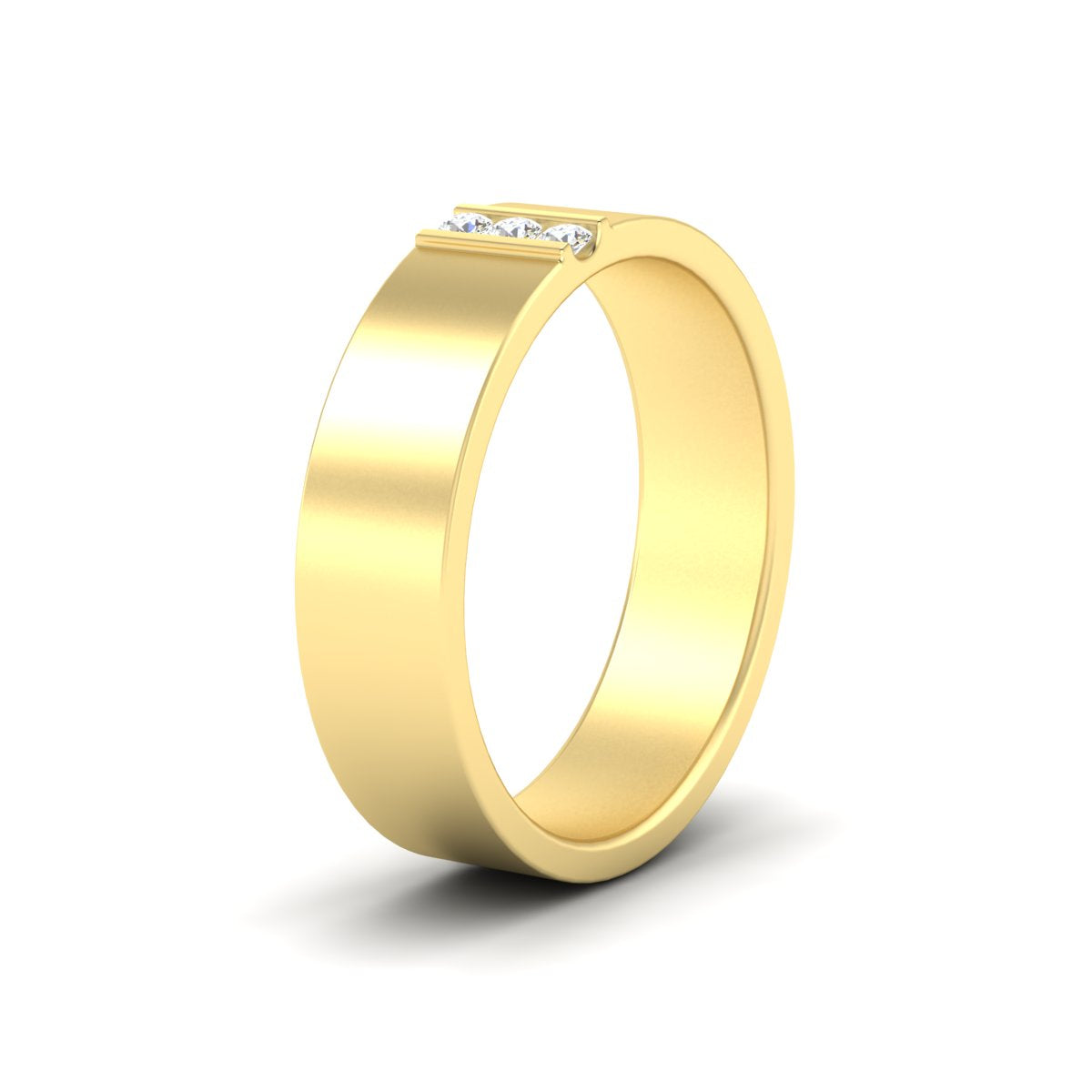 3 Stone Mens Flat Gemstone Band Fascinating Diamonds