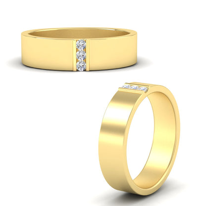 3 Stone Mens Flat Gemstone Band Fascinating Diamonds