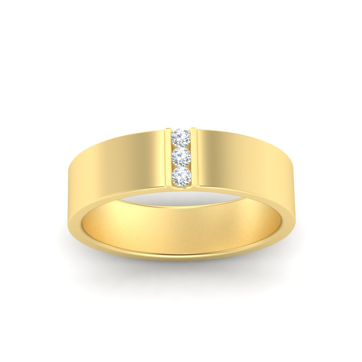 3 Stone Mens Flat Gemstone Band Fascinating Diamonds