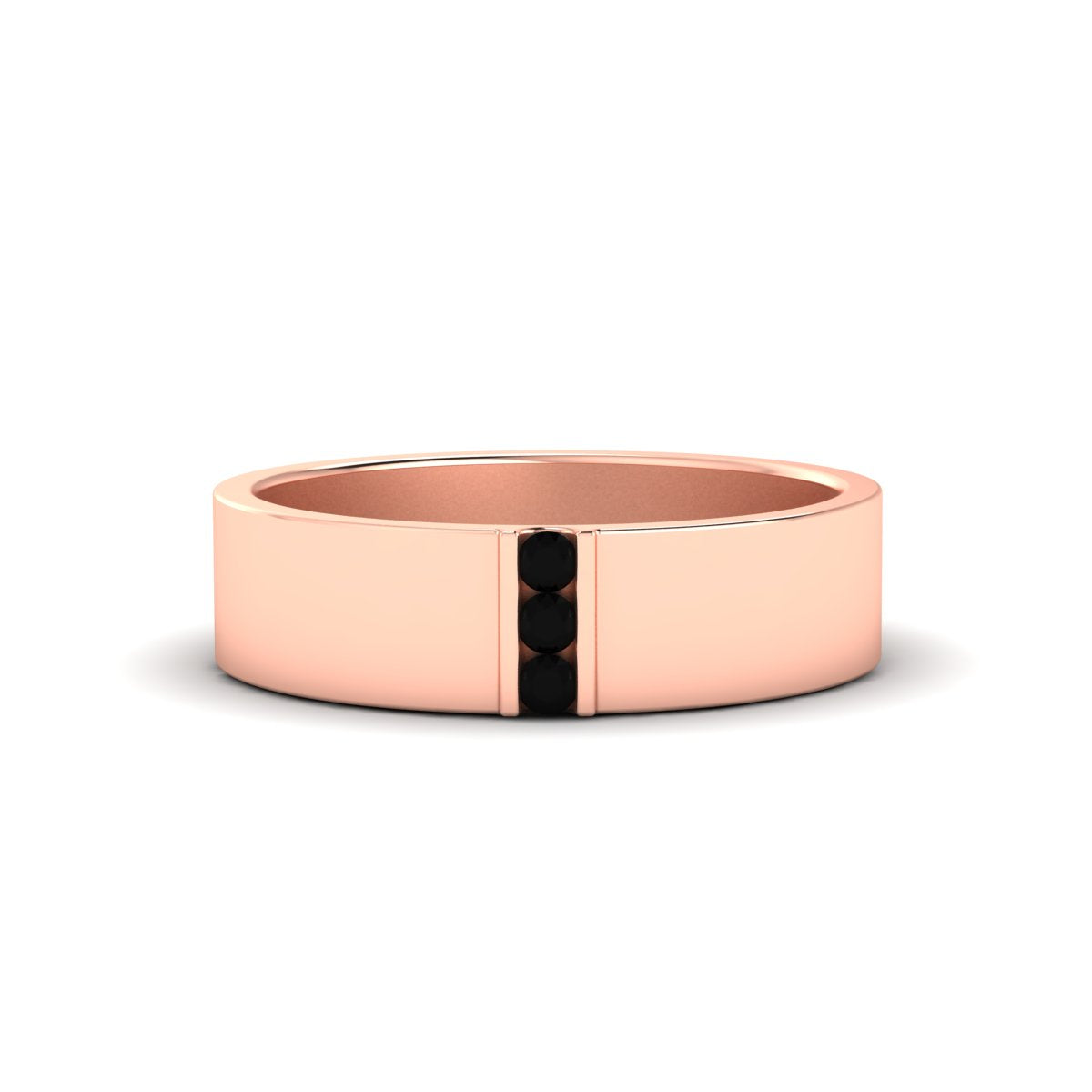 3 Stone Mens Flat Gemstone Band Fascinating Diamonds