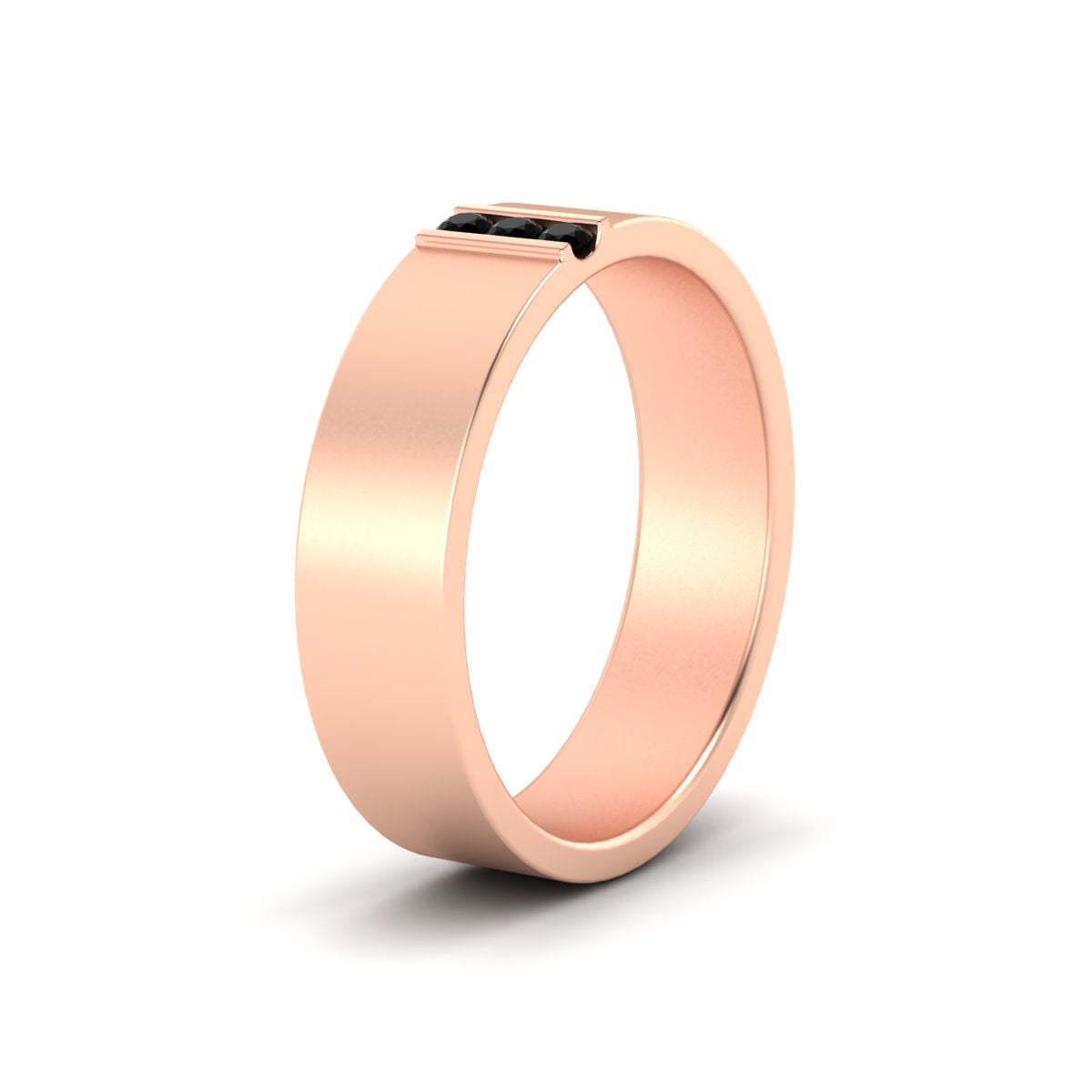 3 Stone Mens Flat Gemstone Band Fascinating Diamonds