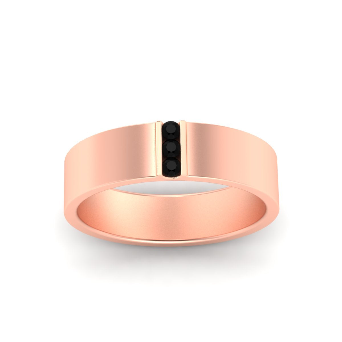 3 Stone Mens Flat Gemstone Band Fascinating Diamonds