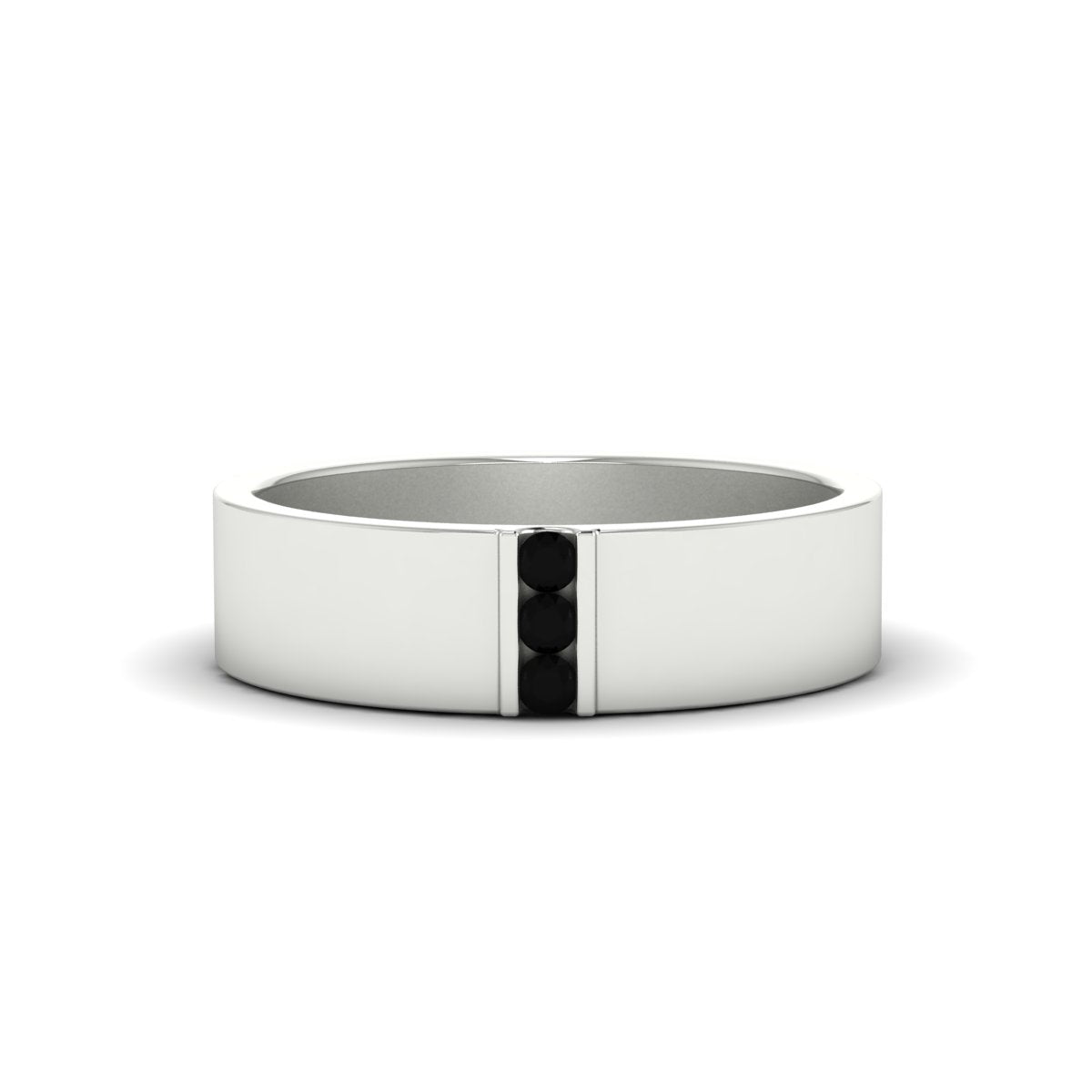 3 Stone Mens Flat Gemstone Band Fascinating Diamonds